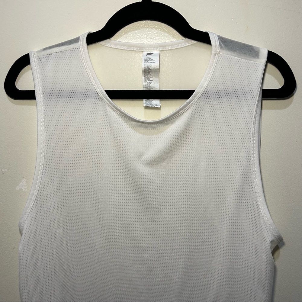 Fabletics White Mesh Muscle Tank Size Large - Picture 2 of 9